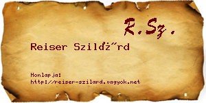 Reiser Szilárd névjegykártya